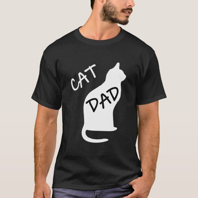 Fathers Day Cat Dad T-Shirt (Front)