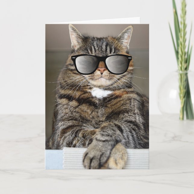FATHER'S DAY CAT GREETING CARD (Front)