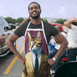 FATHER'S DAY CAT PERSON DAD MENS KITCHEN APRON