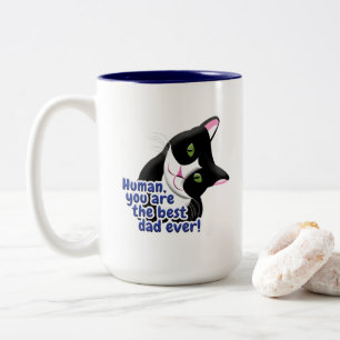 Father's Day Cat Two-Tone Coffee Mug