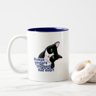 Father's Day Cat Two-Tone Coffee Mug