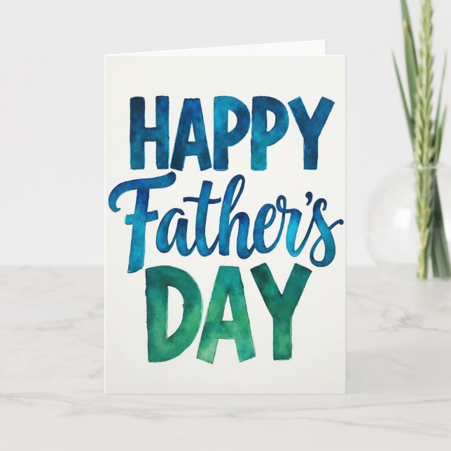 Fathers Day Cerulean Hue Card (Front)