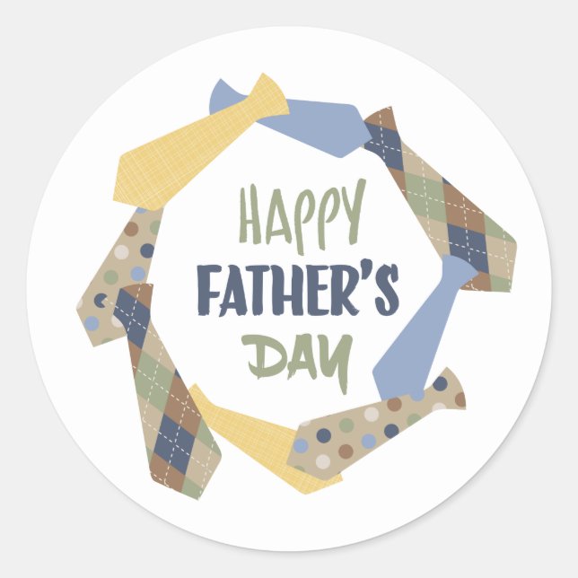Father's Day Classic Round Sticker (Front)