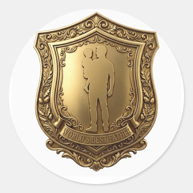 Fathers Day Classic Round Sticker (Front)