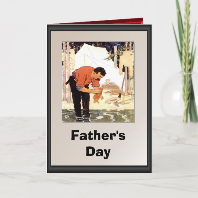 Father's day - Cleaning a fish for supper Card (Front)