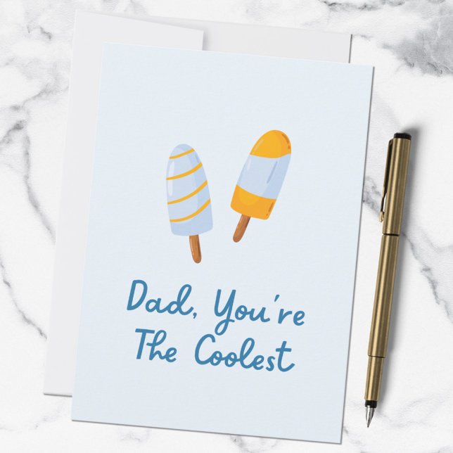 Fathers Day Coolest Dad Funny Quote Card (In situ)