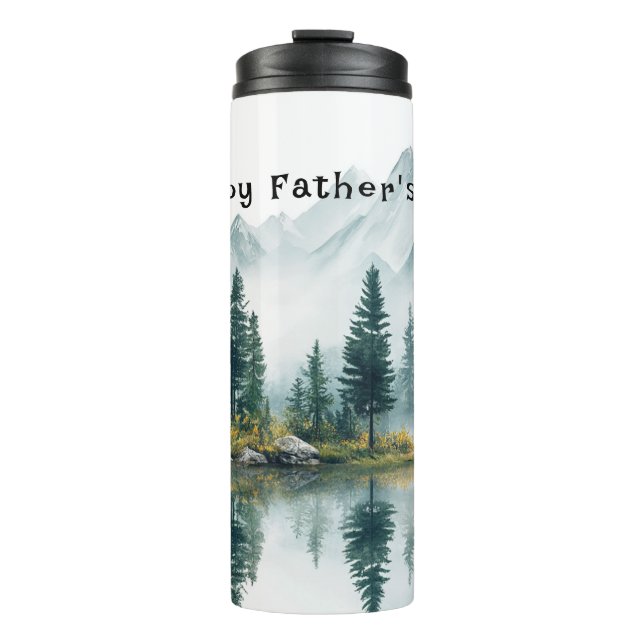 Father's Day Country Mountains Pine Trees Thermal Tumbler (Front)