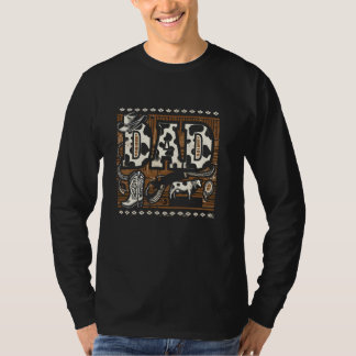 Father's Day Cow Print Pattern Farmer Rancher Dadd T-Shirt