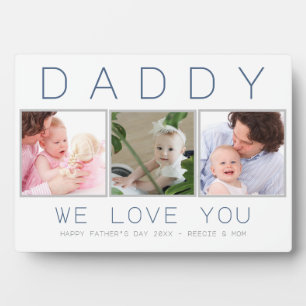 Father's Day Custom 3 Photo Plaque