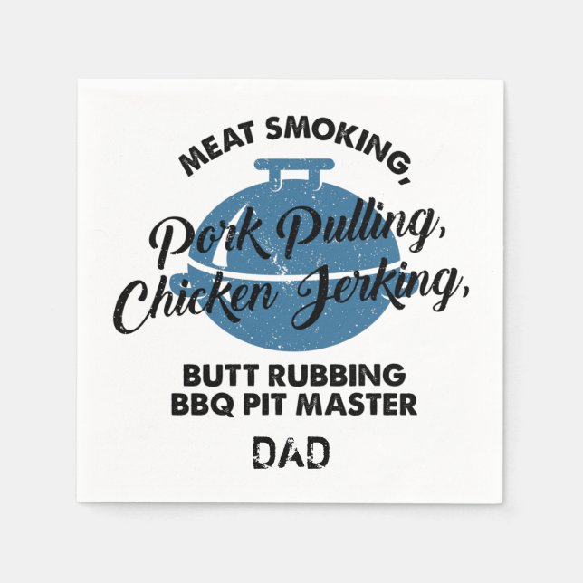 Fathers Day Custom BBQ Dad Personalized Paper Napkin (Front)