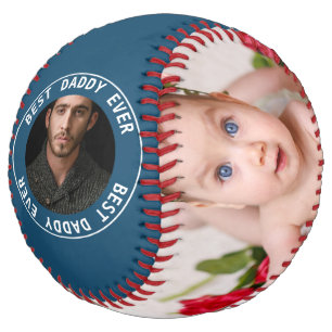 Fathers Day Custom Personalized Blue Softball