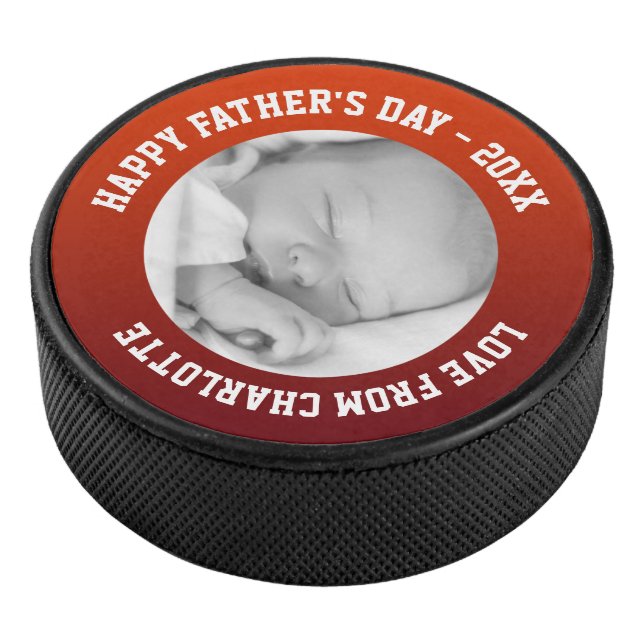 Fathers Day Custom Personalized Hockey Puck (3/4)