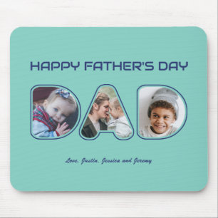 Father's Day Custom Photo Alphabet Letter Word Dad Mouse Pad