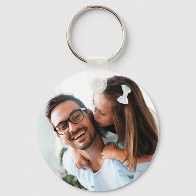 Father's Day Custom Photo Keychain (Front)