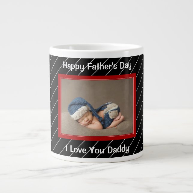 Father's Day,  Custom Photo,  Personalized Large Coffee Mug (Front)