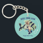 Father's Day Custom Photo Reel Cool Fishing Dad Keychain<br><div class="desc">Personalized Father's Day gift for your dad to celebrate Father's Day. Whether it's for a new dad, stepdad, old and classic dad, or dad-to-be, the custom text function will get you covered. You can change the text to your desired wording and upload your own custom photo. Get something memorable and...</div>