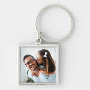 Father's Day Custom Photo Square Keychain