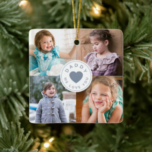 Father's Day Cute Daddy We Love You Photo  Ceramic Ornament