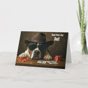 Fathers Day Cute Dog with Cowboy Hat Blackjack Card