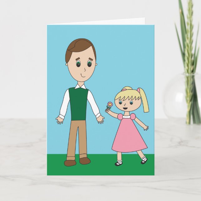 Fathers Day Cute To Dad from Daughter Personalized Card (Front)