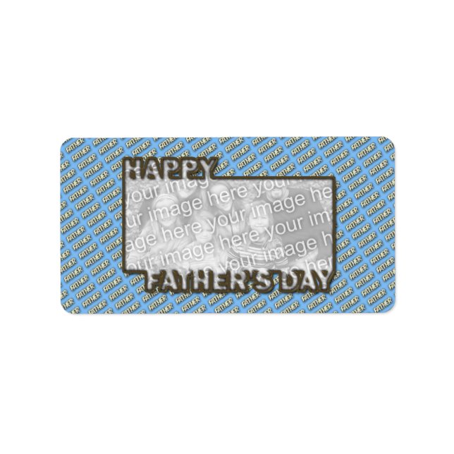 Fathers Day CutOut ADD YOUR PHOTO Polka Dot Father Label (Front)