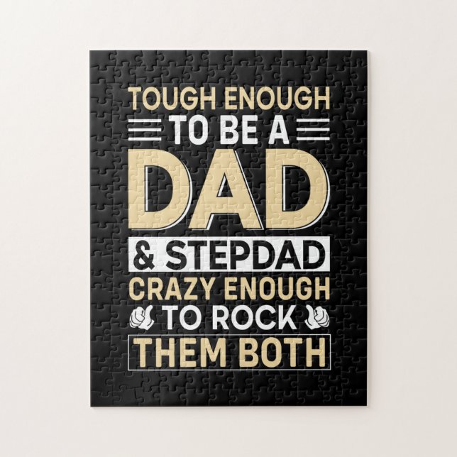Father's Day Dad And Step Dad I Rock Them Jigsaw Puzzle (Vertical)
