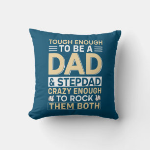 Father's Day Dad And Step Dad I Rock Them Throw Pillow