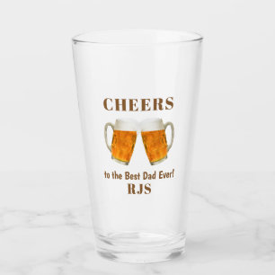 Father's Day Dad Best Ever Monogram Beer Pint Glass