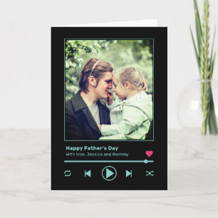 Father's Day Dad Custom Photo Cool Music Player  Holiday Card