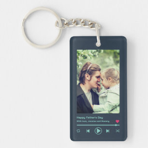 Father's Day Dad Custom Photo Cool Music Player  Keychain