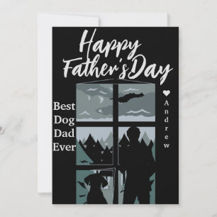 fathers day dad & daughter silhouette holiday card