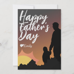 fathers day dad & daughter silhouette holiday card