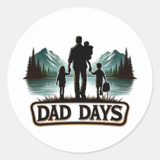 Father's Day Dad Days Classic Round Sticker