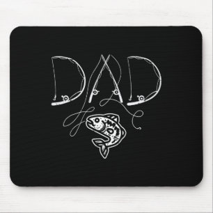 Fathers Day Dad Fishing Poles Rods Fish Daddy Papa Mouse Pad