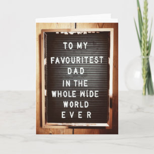 Fathers day  dad  Letter board  Birthday Card
