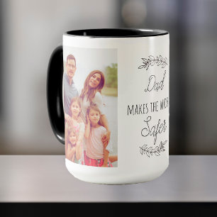 Father's Day dad makes the world safer collage Coffee Mug
