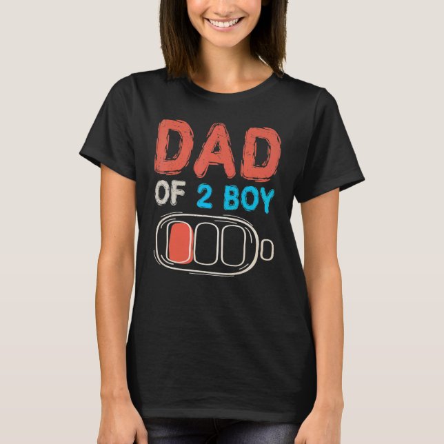 Father's Day  Dad Of 2 Boys Presents Ideal T-Shirt (Front)
