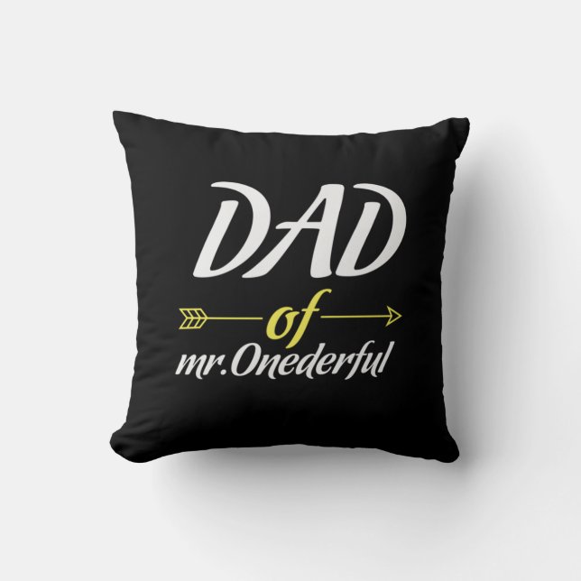 Father's Day Dad Of Mr Onederful Throw Pillow (Front)
