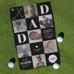 Father's Day Dad Photo Collage Golf Towel<br><div class="desc">Looking for a unique and heartfelt gift for Father’s day? Discover our exclusive custom Fathers day golf towel. It features a dynamic black background, customizable to any desired colour, 7 square photos of your family, golf clubs, and a customized golf ball with your Dad’s name and initial. It also includes...</div>