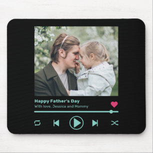 Father's Day Dad Photo Favourite Song Music Player Mouse Pad