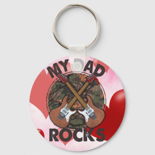 Father's Day Dad Rock Classic Round Keychain