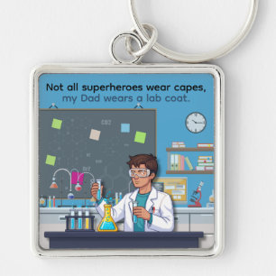 Father's Day Dad Wears A Lab Coat Keychain