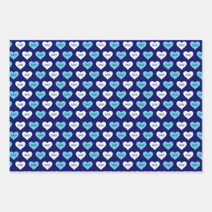 Father's Day: Dad with Love Heart Print Wrapping Paper Sheet