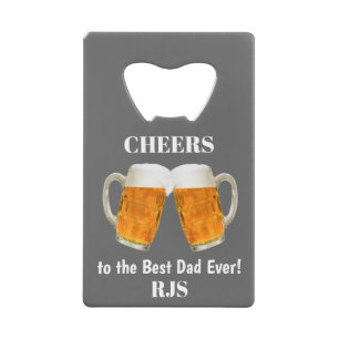 Father's Day Dad World's Best Ever Monogram Credit Card Bottle Opener