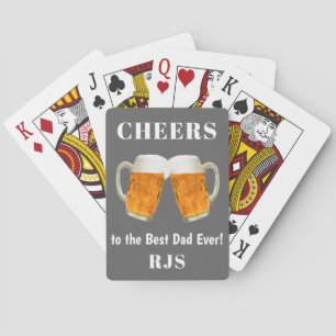 Father's Day Dad World's Best Ever Monogram Playing Cards