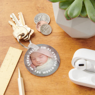 Father's Day Daddy Belongs To Me Photo Keychain