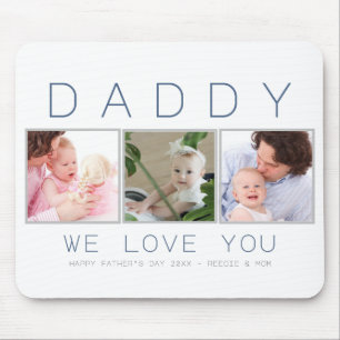 Father's Day  Daddy Custom 3 Photo Mouse Pad