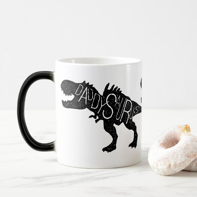 Fathers Day - Daddysaurus Dinosaur Magic Mug (With Donut)
