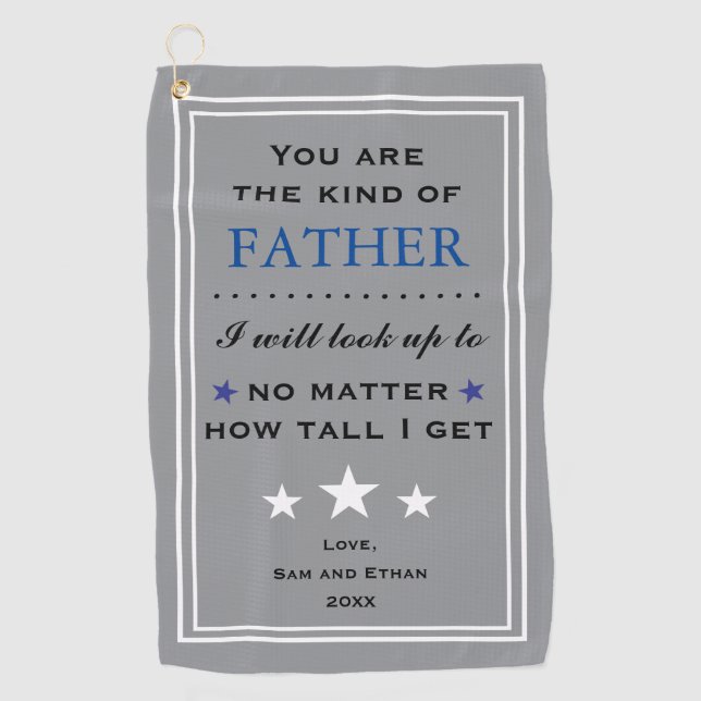 Father's Day / Dad's Birthday Gift Golf Towel (Front)