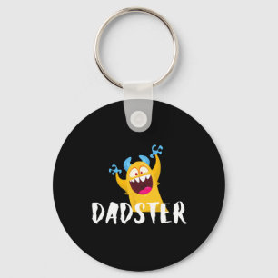 Fathers Day Dadster Silly Monster Papa Daddy Keychain